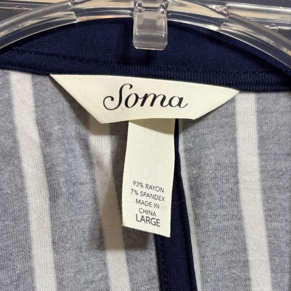 Soma Navy and White Floral and striped lounge set - Picture 3 of 16